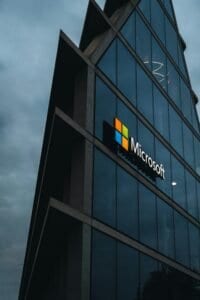 microsoft windows 11 building with letters