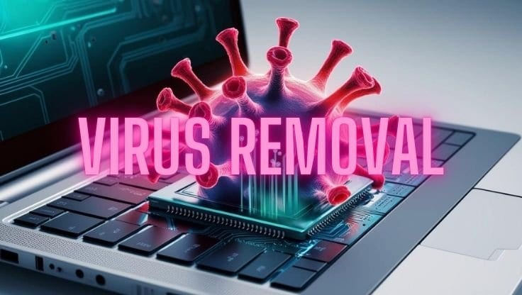 virus attacking the laptop